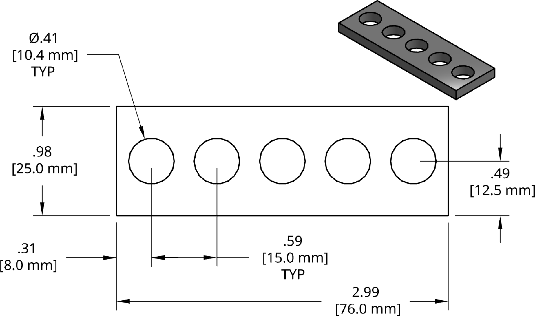 DSCP052 Series Shim Drawing