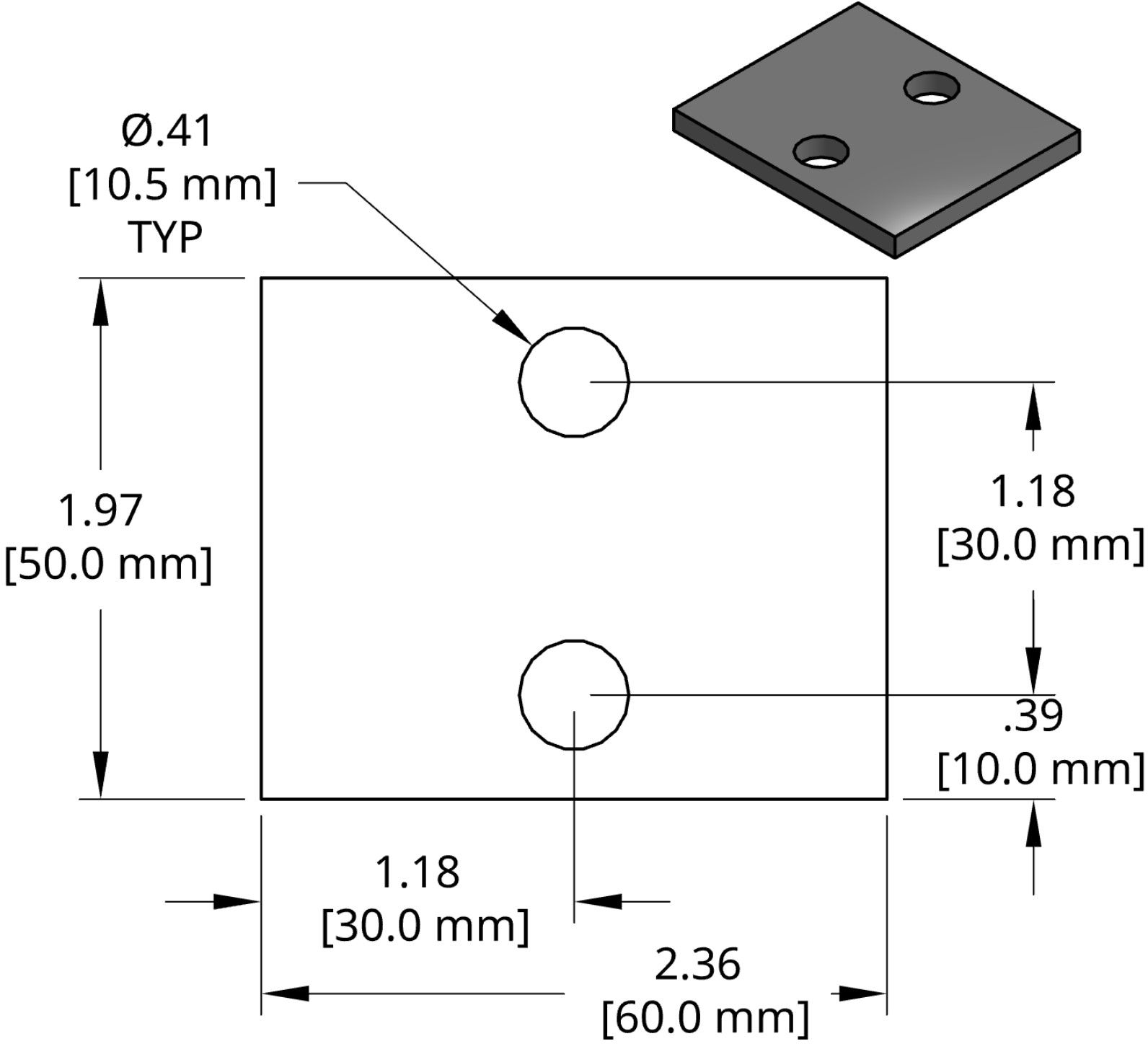 DSCP092 Series Shim Drawing